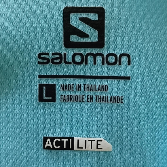 Salomon ActiLite Logo Workout Tee Activewear Athleasure Gorpcore Granola Girl L - Picture 6 of 6